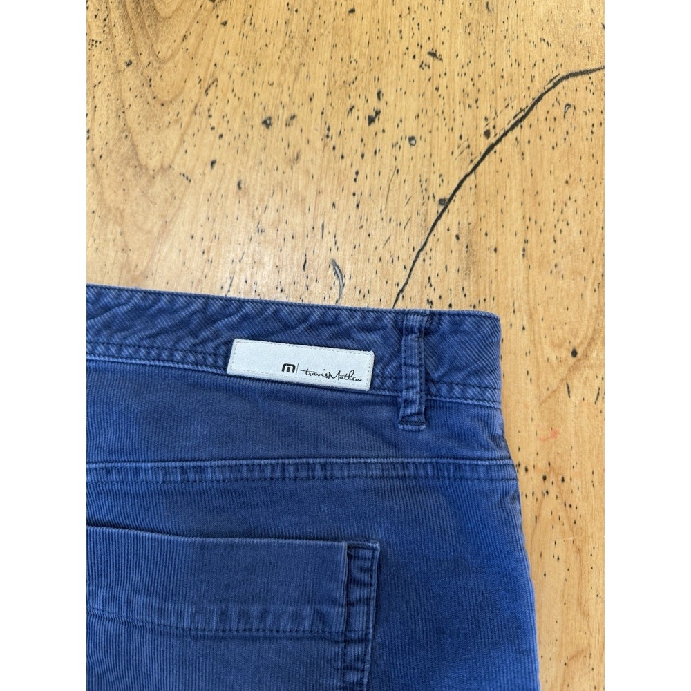 Travis Mathew 38x28 Blue Corduroy Straight Leg Cords Pants Golf Stretch - Picture 5 of 10